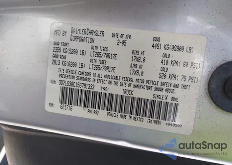 2005 Dodge Ram 3500 Slt/Laramie from USA, damaged, VIN 3D7LS38C15G791333